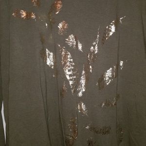 a.n.a long sleeve comfy shirt with feathers